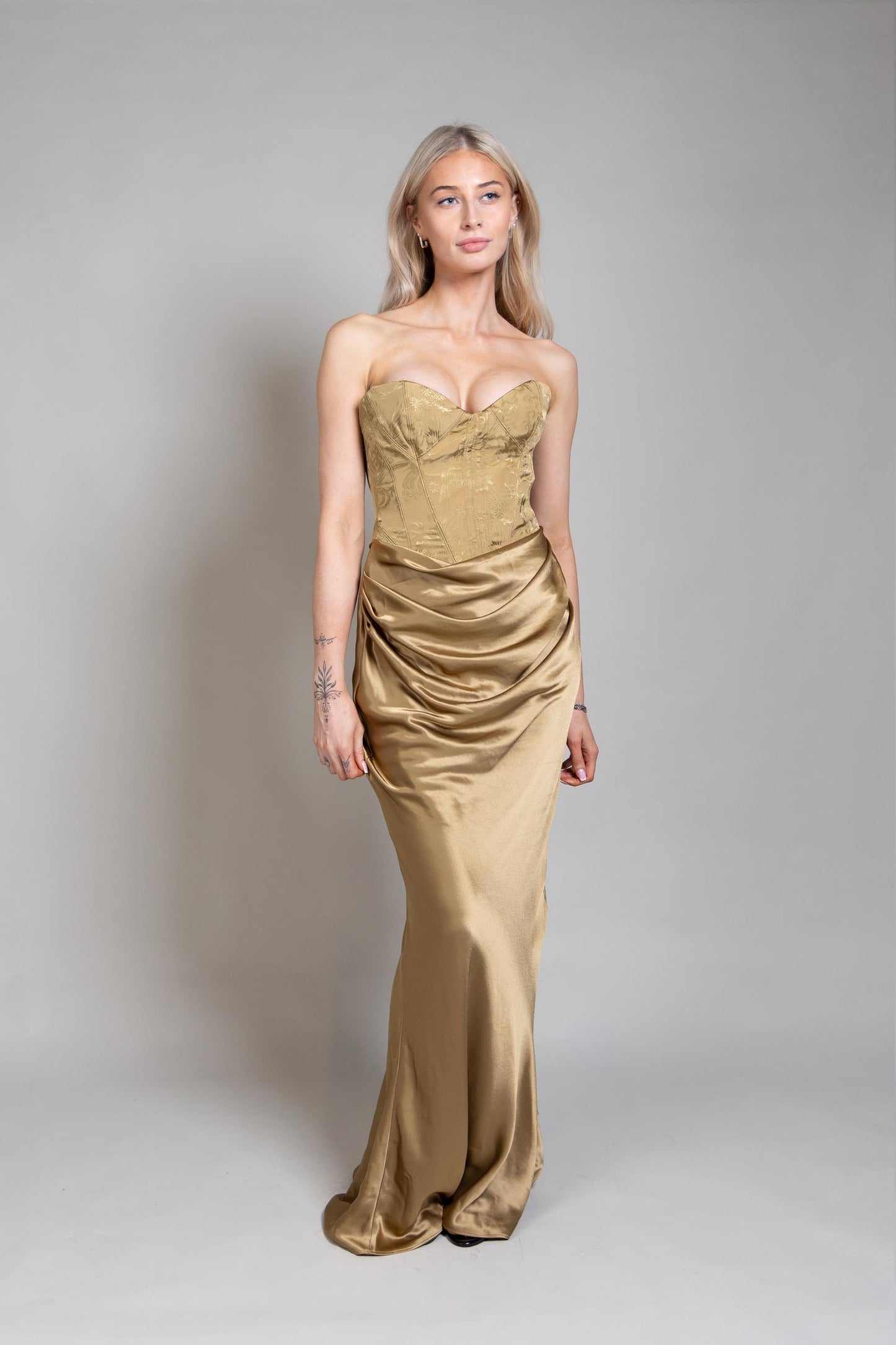 Gold Silk Corset Gown