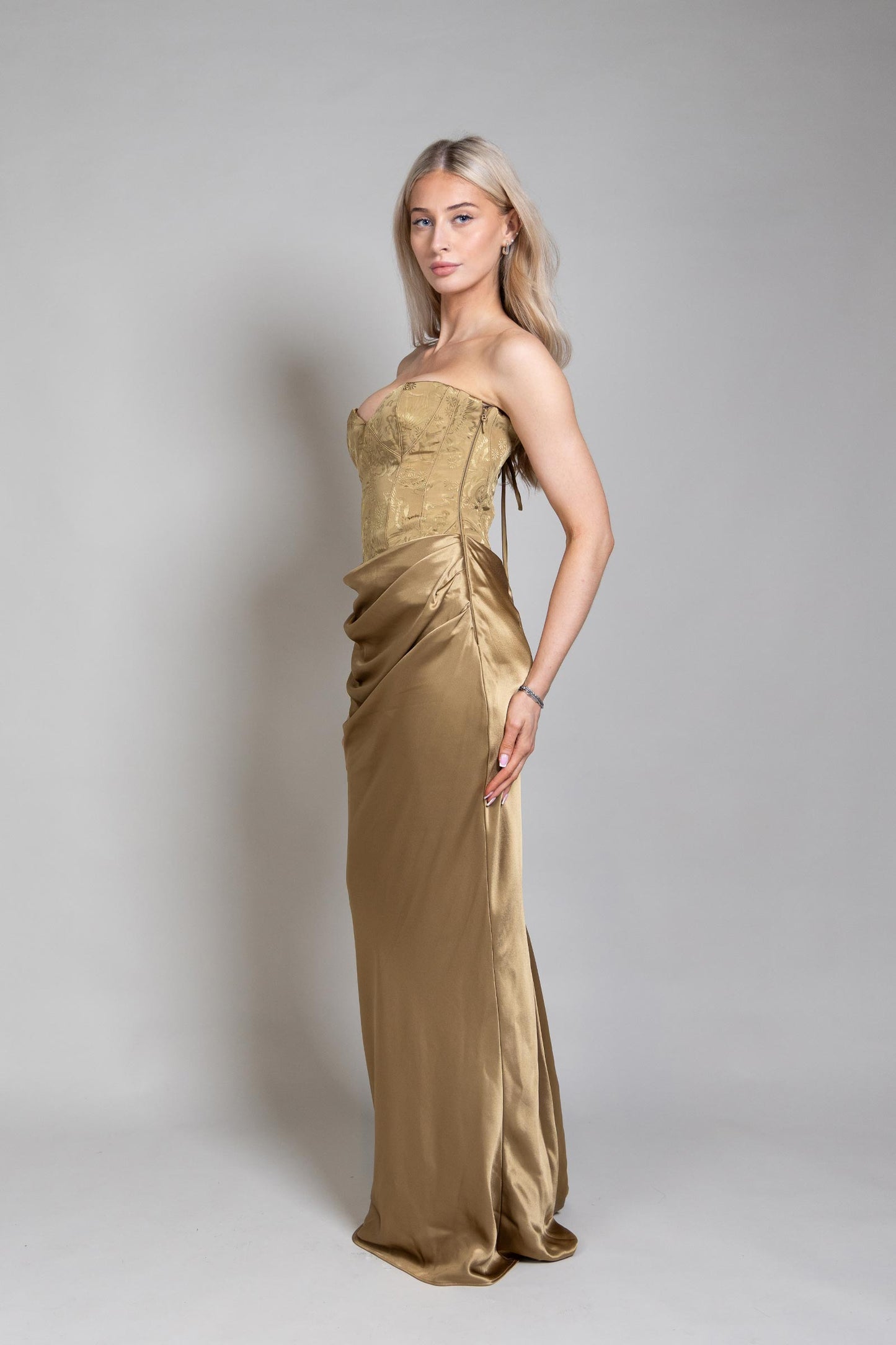 Gold Silk Corset Gown