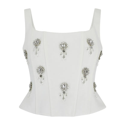 Oddmuse - White Embellished Two Piece Set