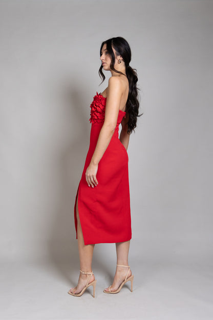 Nadine Merabi – Red Floral Dress