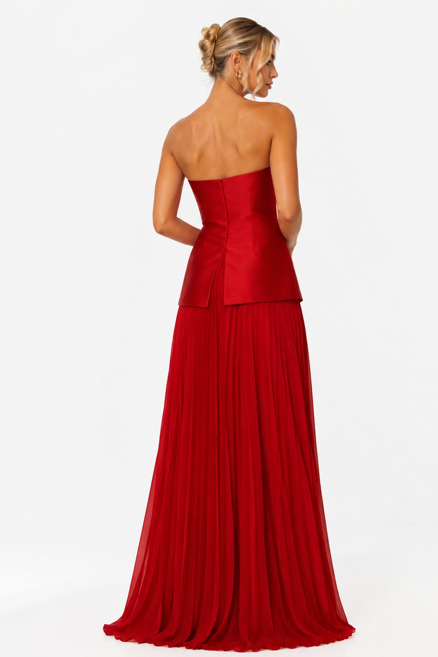 Solace London - Claudette Strapless Pleated Dress