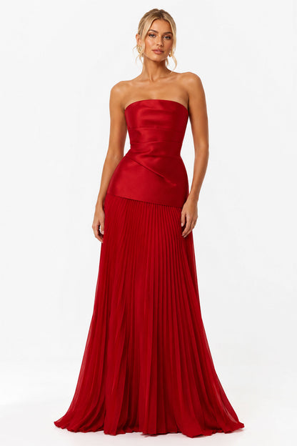 Solace London - Claudette Strapless Pleated Dress